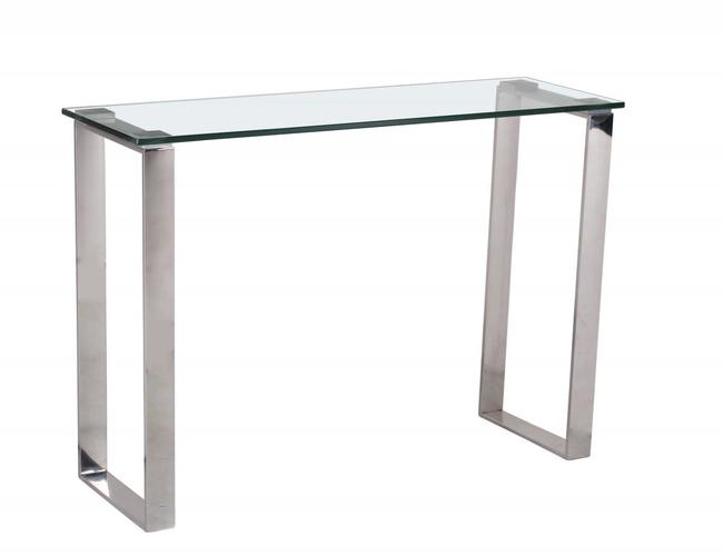 Carter Glass Console Table with Stainless Steel Legs